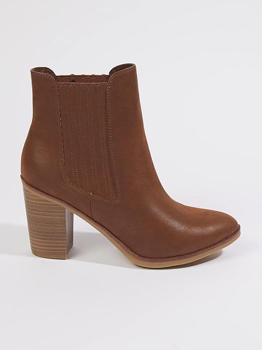 Altar’d State Raya Chelsea Booties – Women’s Brown Western Ankle Boots with Pointed Toe & Stacked Heel