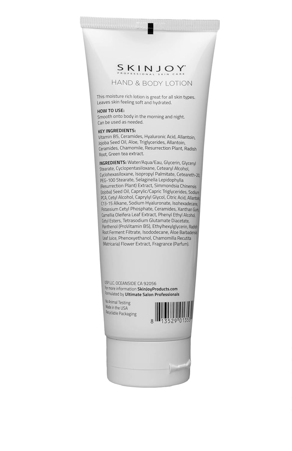 SKINJOY Hand & Body Lotion – Hydrating Moisturizer for Dry Skin with Ceramides, Hyaluronic Acid & Vitamin B5 (8.5oz)