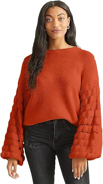 Altar’d State Long Sleeve Oversized Popcorn Stitch Sweater – Warm Clay