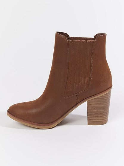 Altar’d State Raya Chelsea Booties – Women’s Brown Western Ankle Boots with Pointed Toe & Stacked Heel
