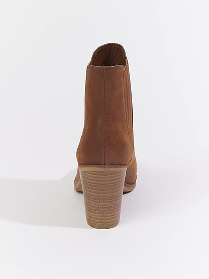 Altar’d State Raya Chelsea Booties – Women’s Brown Western Ankle Boots with Pointed Toe & Stacked Heel