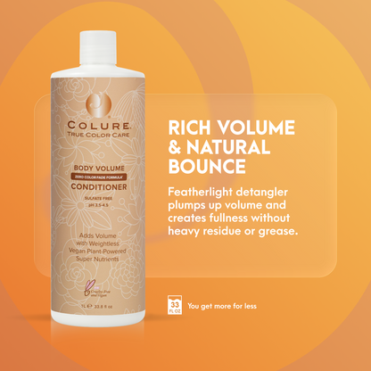 COLURE Body Volume Conditioner, 33 Fl Oz – Weightless Thickening Hair Treatment for Fine Damaged Hair, Vegan Hydrating