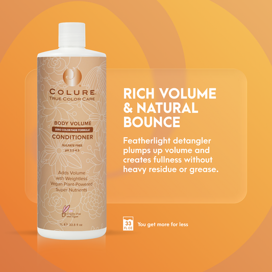 COLURE Body Volume Conditioner, 33 Fl Oz – Weightless Thickening Hair Treatment for Fine Damaged Hair, Vegan Hydrating