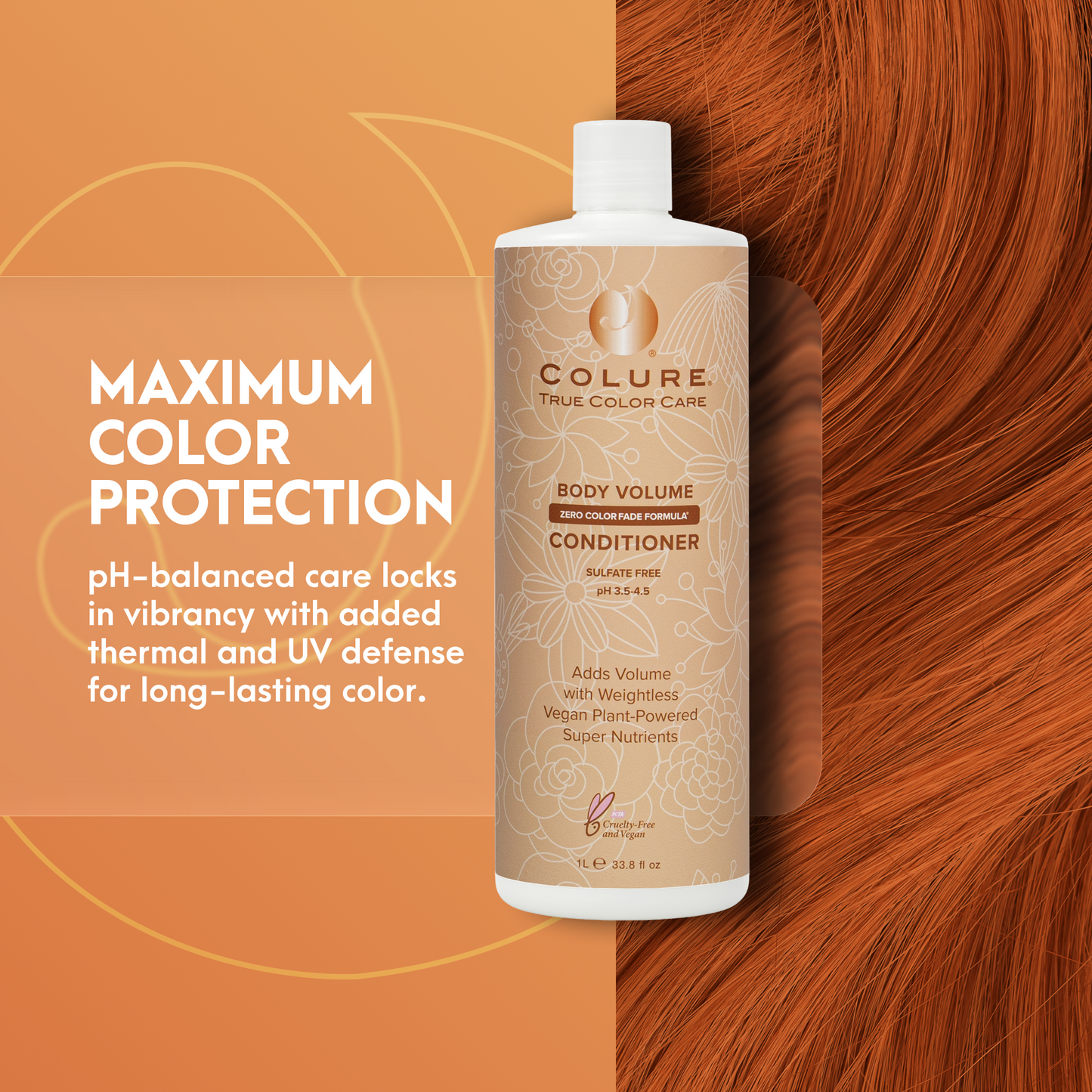 COLURE Body Volume Conditioner, 33 Fl Oz – Weightless Thickening Hair Treatment for Fine Damaged Hair, Vegan Hydrating