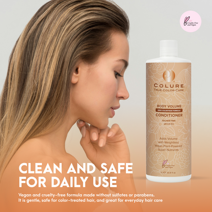 COLURE Body Volume Conditioner, 33 Fl Oz – Weightless Thickening Hair Treatment for Fine Damaged Hair, Vegan Hydrating