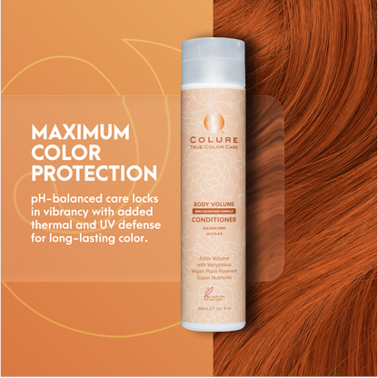 COLURE Body Volume Conditioner, 10 Fl Oz – Weightless Thickening Hair Treatment for Fine Damaged Hair, Vegan Hydrating