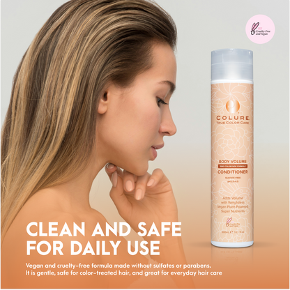 COLURE Body Volume Conditioner, 10 Fl Oz – Weightless Thickening Hair Treatment for Fine Damaged Hair, Vegan Hydrating