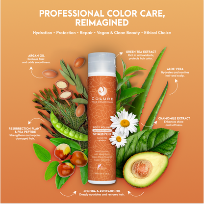 COLURE Body Volume Shampoo, 10 Fl Oz – Volumizing Hair Wash for Fine Thinning Hair, Weightless Sulfate-Free Cleanser