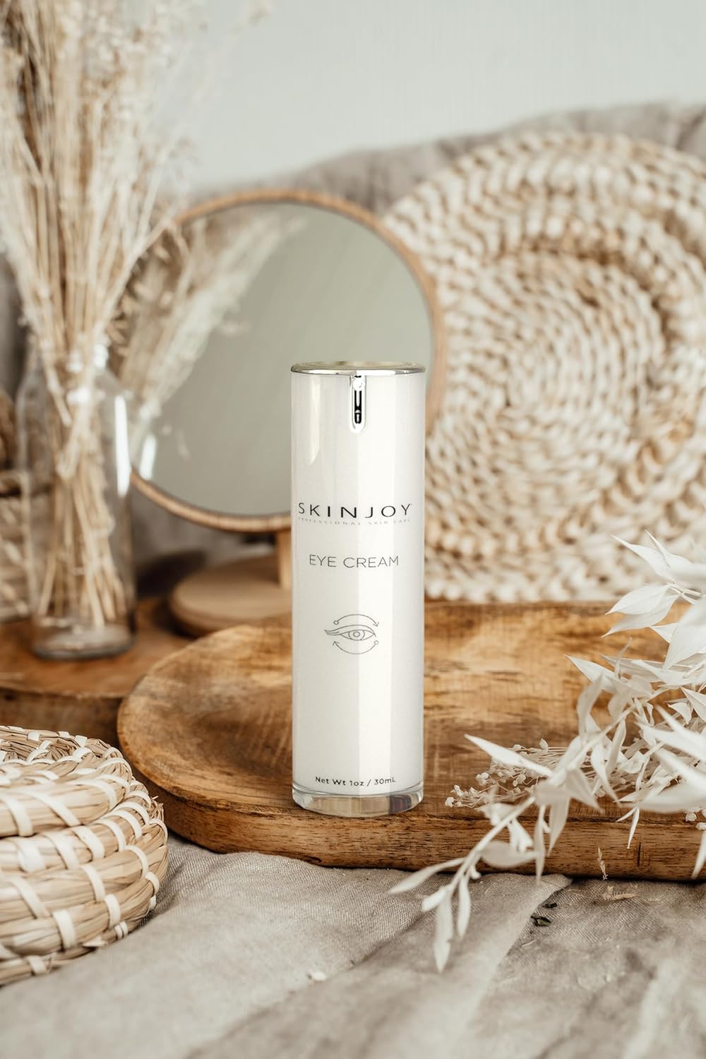 SKINJOY Eye Cream – Caffeine + Peptides to Depuff, Brighten & Smooth with Vitamin B5 (1oz)