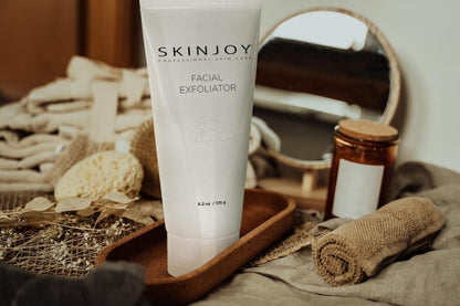 SKINJOY Face Exfoliator – Gentle Jojoba & Beeswax Bead Scrub to Smooth, Brighten & Unclog Pores (6.2 oz)