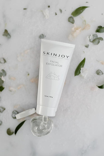 SKINJOY Face Exfoliator – Gentle Jojoba & Beeswax Bead Scrub to Smooth, Brighten & Unclog Pores (6.2 oz)