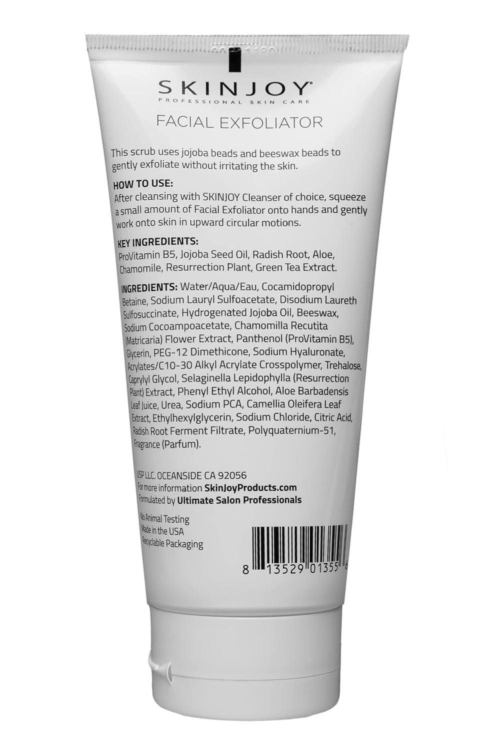 SKINJOY Face Exfoliator – Gentle Jojoba & Beeswax Bead Scrub to Smooth, Brighten & Unclog Pores (6.2 oz)